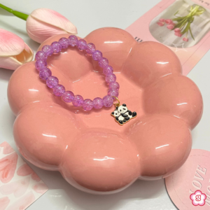 Panda Charm Purple Beaded Bracelet