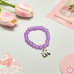 Panda Charm Purple Beaded Bracelet