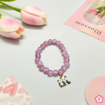 Sweet Pink Panda Charm Beaded Bracelet
