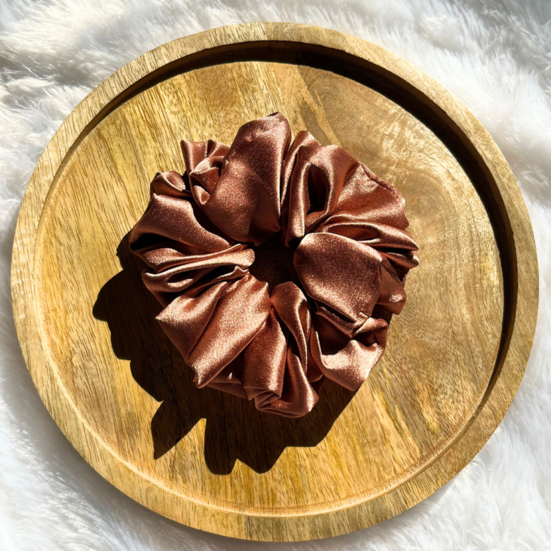 Mocha Luxe XL Satin Scrunchie