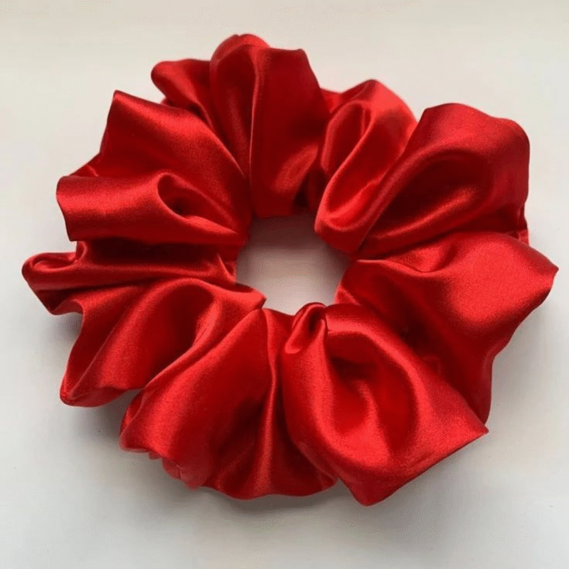 Red Satin Scrunchie