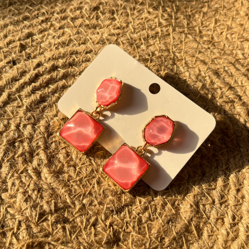 Rosy Reflection Drop Earrings