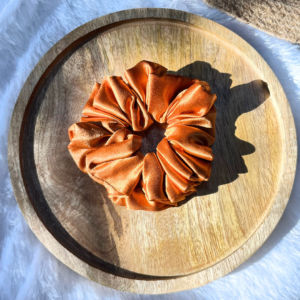 Burnt Orange Satin Scrunchie