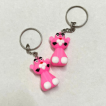 Pink Cartoon Cat Keychains