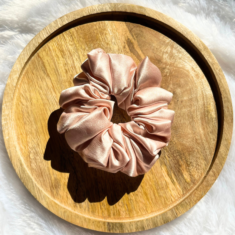 Blush Bloom XL Satin Scrunchie