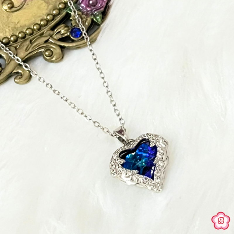 Blue Eternal Vow Necklace – Salvatore Heart Pendant