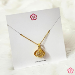 Golden Pearl in a Shell Pendant Necklace