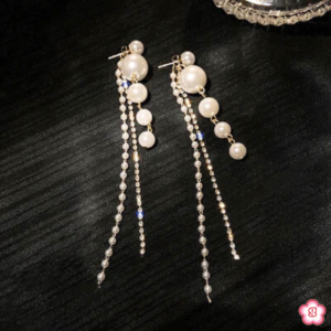 Crystal Pearl Cascade Earrings