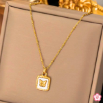 Golden Butterfly Emblem Necklace