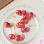 pink cherry drop earrings pink cherry drop earrings