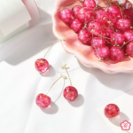pink cherry drop earrings pink cherry drop earrings