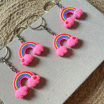 Pink Rainbow Cloud Keychain