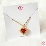 The Katherine’s Flame Red Necklace – Salvatore Heart Pendant