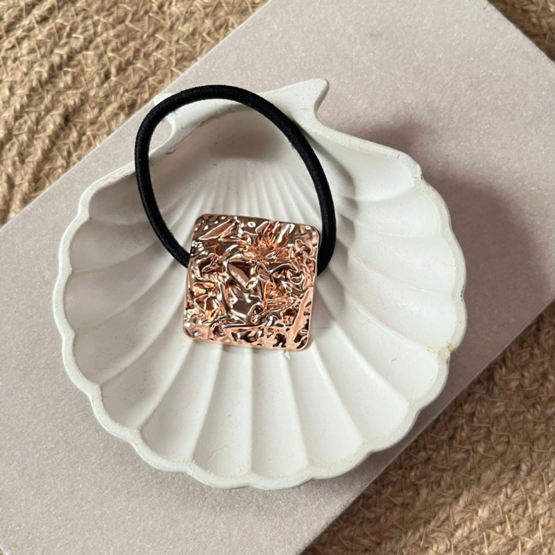Crumpled Rose Gold Hair Tie