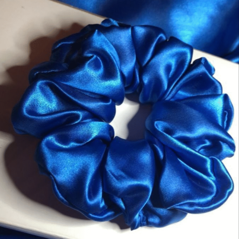 Royal Blue Satin Scrunchie