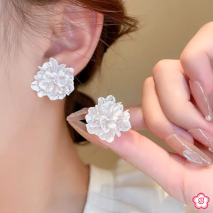 White Blossom Stud Earrings