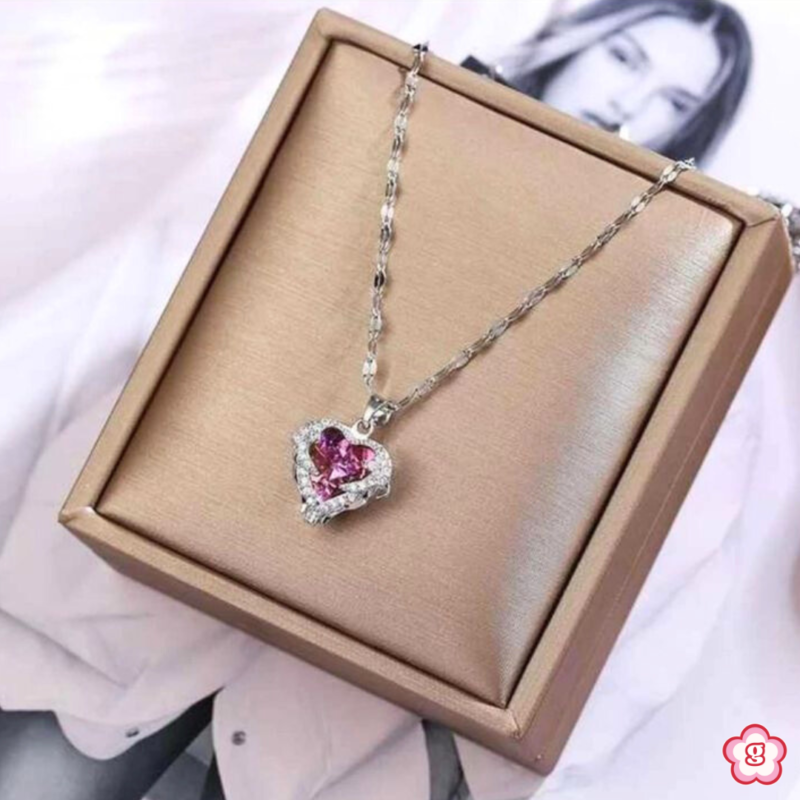 Elena Pink Heart Necklace