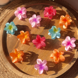 Glossy Floral Hair Claws – Small
