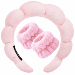 blush pink Spa Headband & Wristbands set