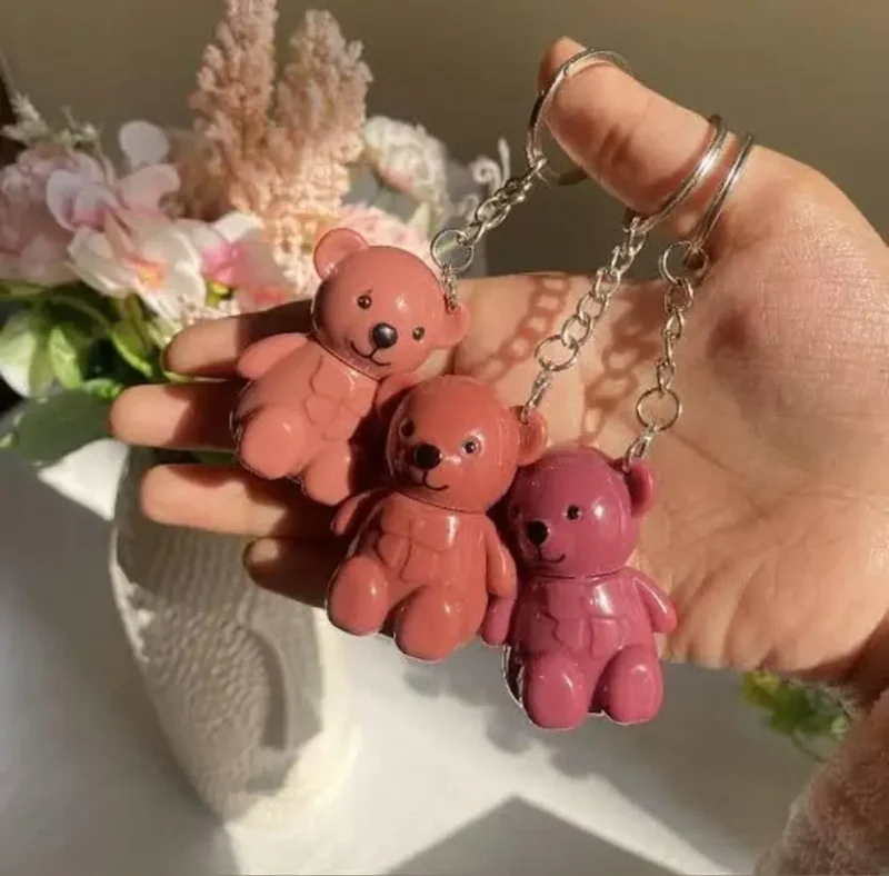 Viral Teddy Lipstick Keychains