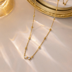 Bow Beaded Anti Tarnish Chain Necklace
