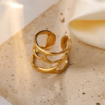 Chunky Hollow Abstract Ring - Anti Tarnish