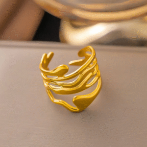 Chunky Hollow Abstract Ring - Anti Tarnish