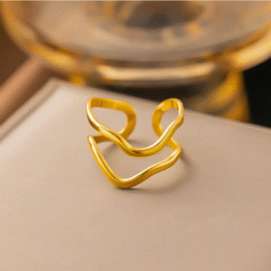 Hollow Wavy Anti tarnish Ring