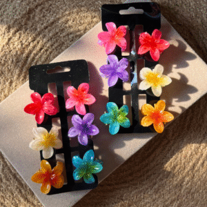 Mini Flower Hair Claws – Set of 6
