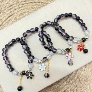 Midnight Bloom Charm Bracelet