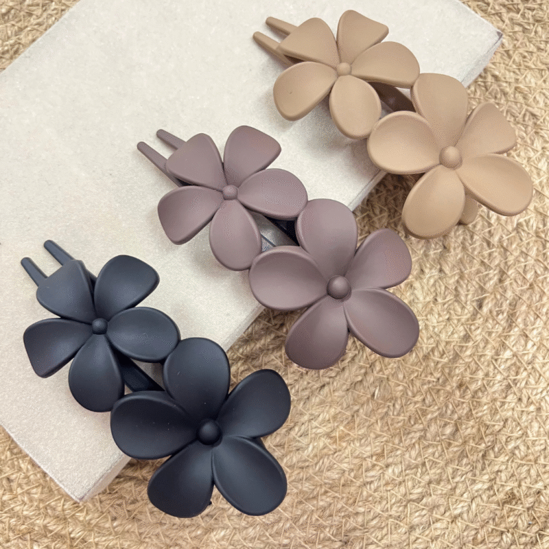 Matte Floral Hair Claw Clip