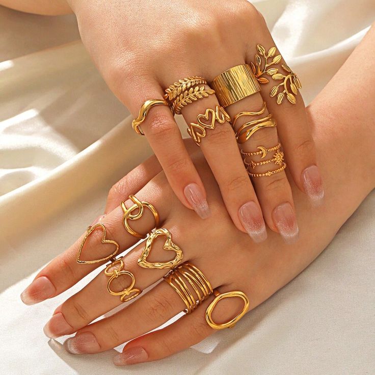 1pc Stainless Steel Vintage Style French Leaf Shaped Adjustable Ring, And Versatile