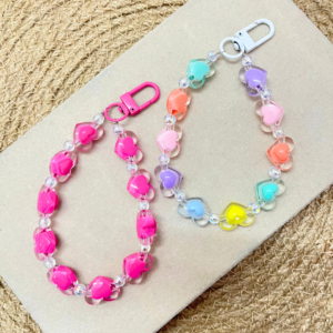 Heart Bag Charm Beaded Strap