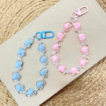 24 Heart Bag Charm Beaded Strap