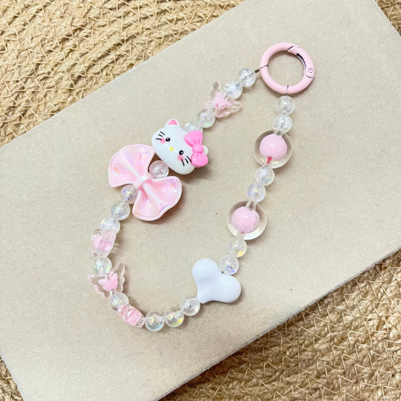 Kawaii Kitty Beaded Strap Bag Charm