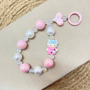 Dreamy Kitty Pearl Beaded Bag Charm
