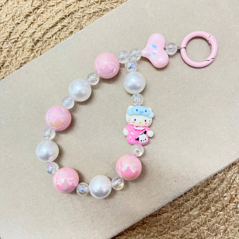 Dreamy Kitty Pearl Beaded Bag Charm