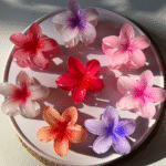 Glossy Floral hair Claws