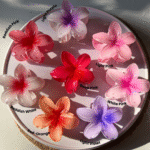 Glossy Floral hair Claws