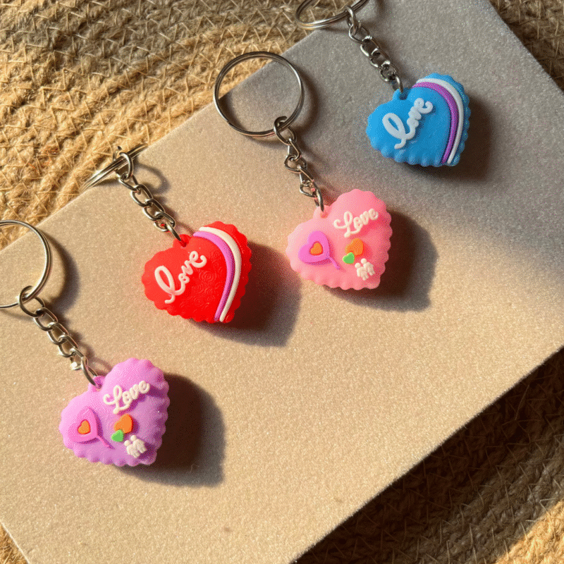 Love Heart Cookie Keychain