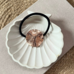 Rose Gold Textured Disc Hair Tie