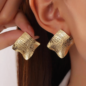 Bold Textured Square Studs - Anti-Tarnish