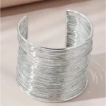 Silver Wire-Wrap Cuff Bracelet