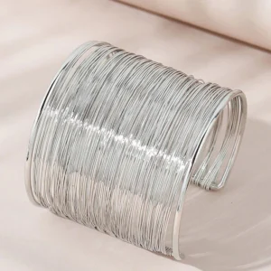 Silver Wrapped Wire Statement Cuff