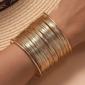 Golden Horizon Wire Cuff Bracelet