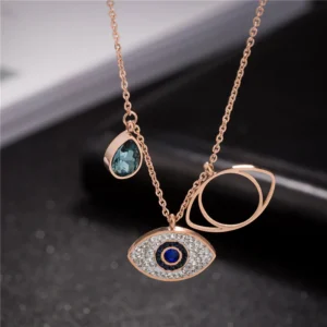 Rose Gold Evil Eye Necklace