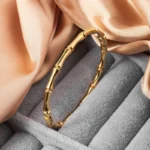 Golden Bamboo Anti-Tarnish Bangle Bracelet