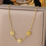 Golden Daisy Charm Anti-Tarnish Necklace