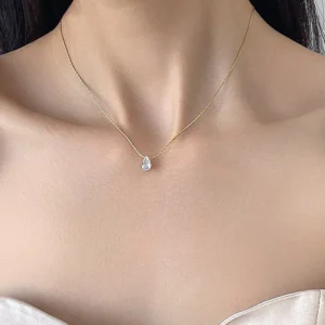Crystal Teardrop Anti-Tarnish Necklace