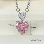 DY PS 6512 7 3000x Sweetheart Duo anti tarnish Pendant Necklace